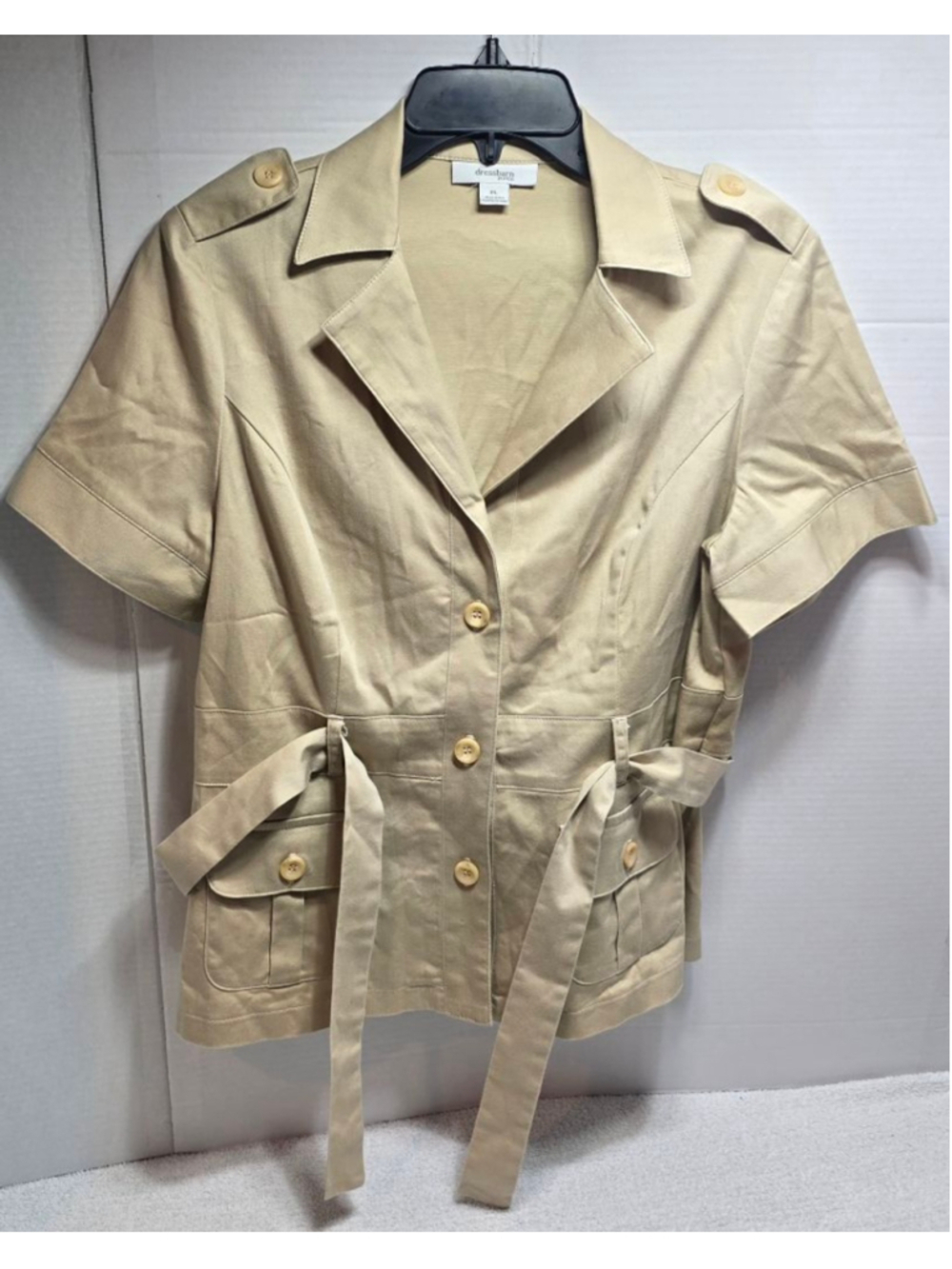 Women's Dressbarn Beige Petite Utility Jacket PL